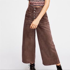 Free people wide leg cropped jeans